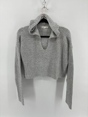 Aeropostale Gray Cropped Hoodie Sweater